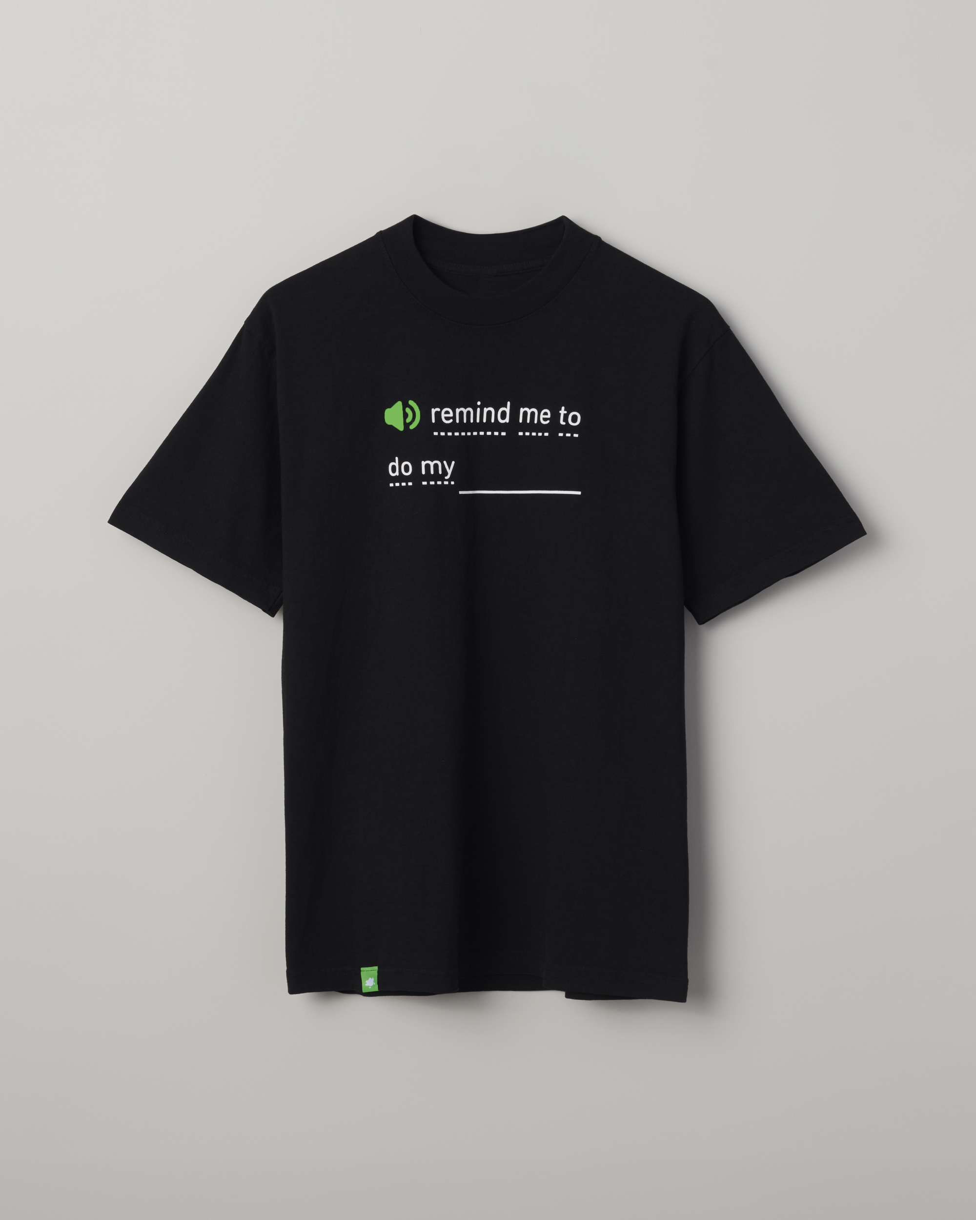 Duolingo Remind Me T-Shirt with Puff Print Design | 100% Cotton Black Tee